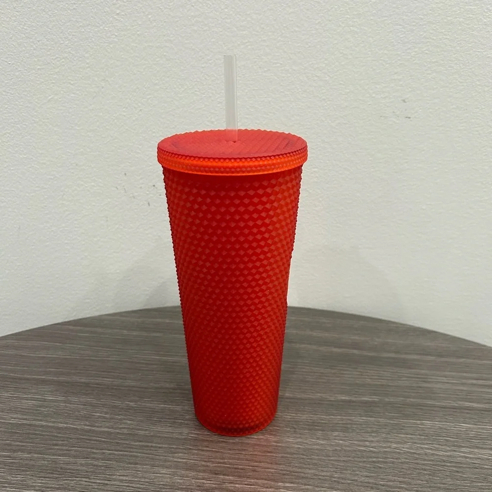 Starbucks Red Plastic Textured 2020 Studded Holiday Tumbler - Picture 3 of 5